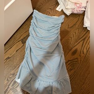 XS BLUE AND WHITE STRIPED EDIKTED DRESS